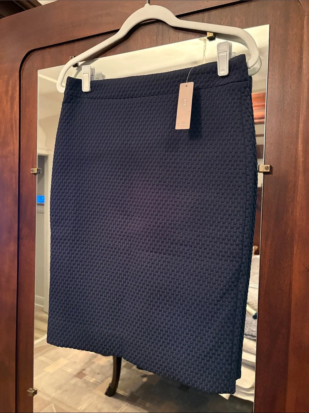 J. Crew Textured Navy Pencil Skirt